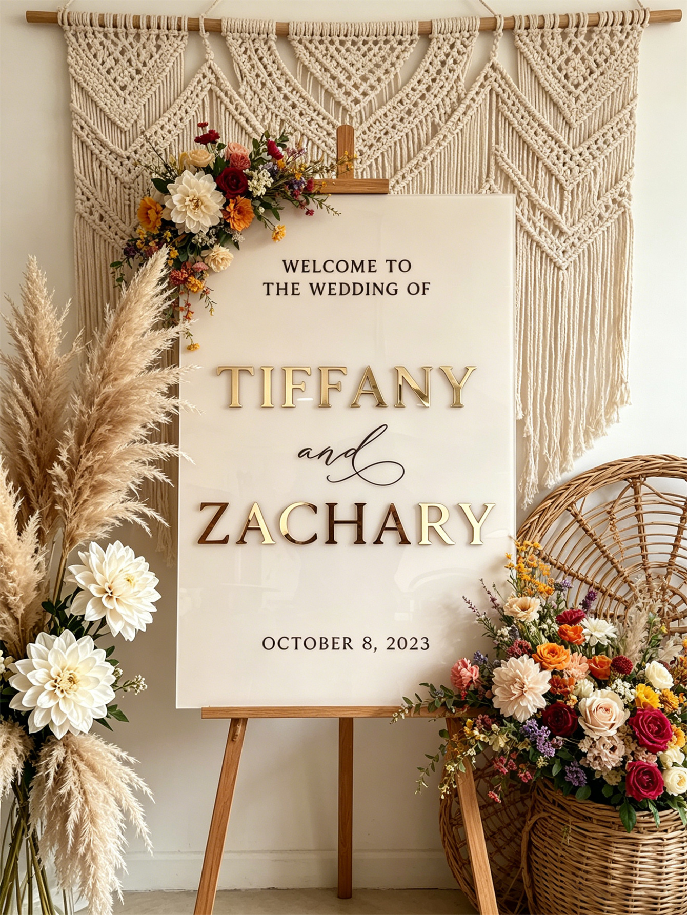 Wedding Welcome Sign - Personalized acrylic wedding welcome sign, modern and fashionable decoration of the wedding entrance. Welcome to our wedding sign